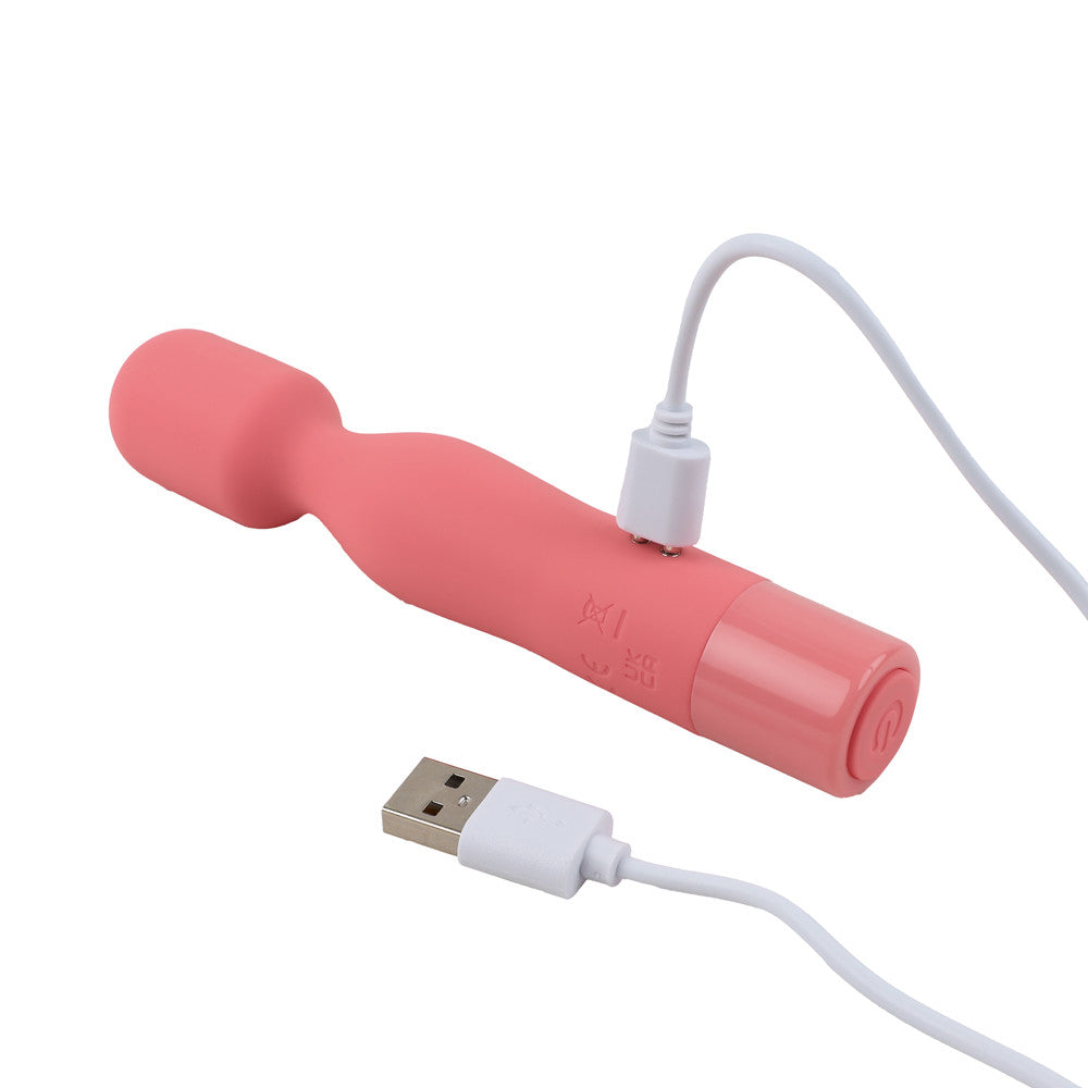 stimulateur pour clitoris wand frisson corail en silicone avec cable de recharge