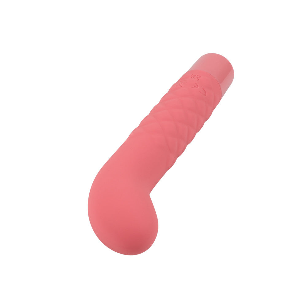 vibromasseur point g incurve silicone rose vue en biais