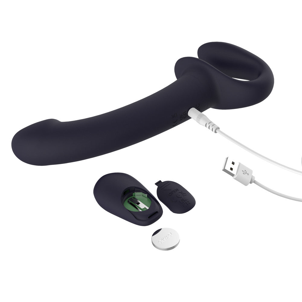 strap on souverain noir rechargeable avec telecommande et accessoires