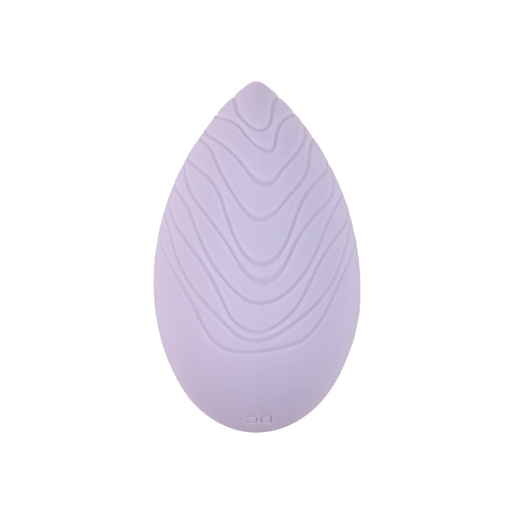 stimulateur pour clitoris galet lila en silicone vue de face