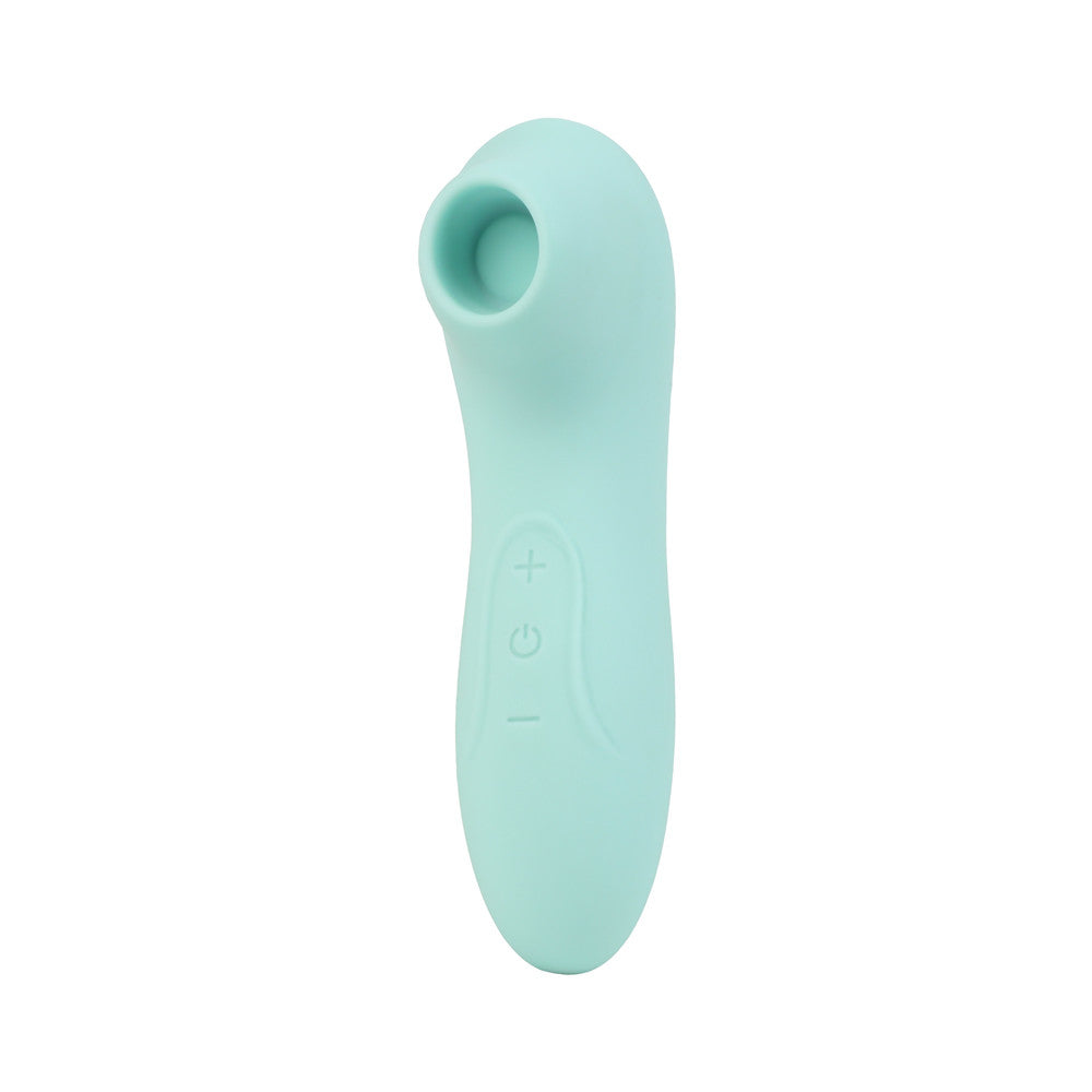 aspirateur a clitoris vertige bleu avec boutons de commande visible