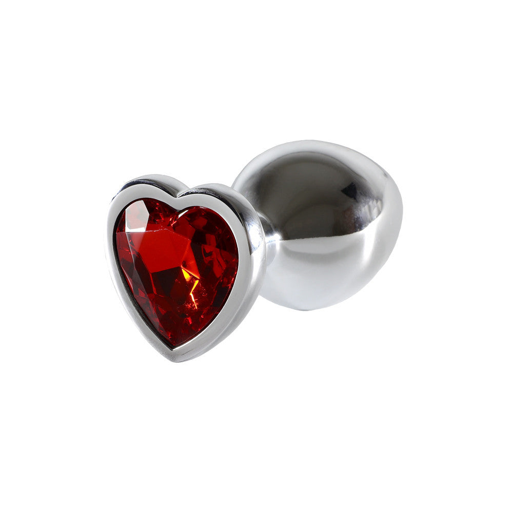 Plug Coeur Alu Argent L Rouge - Steel Lovin U