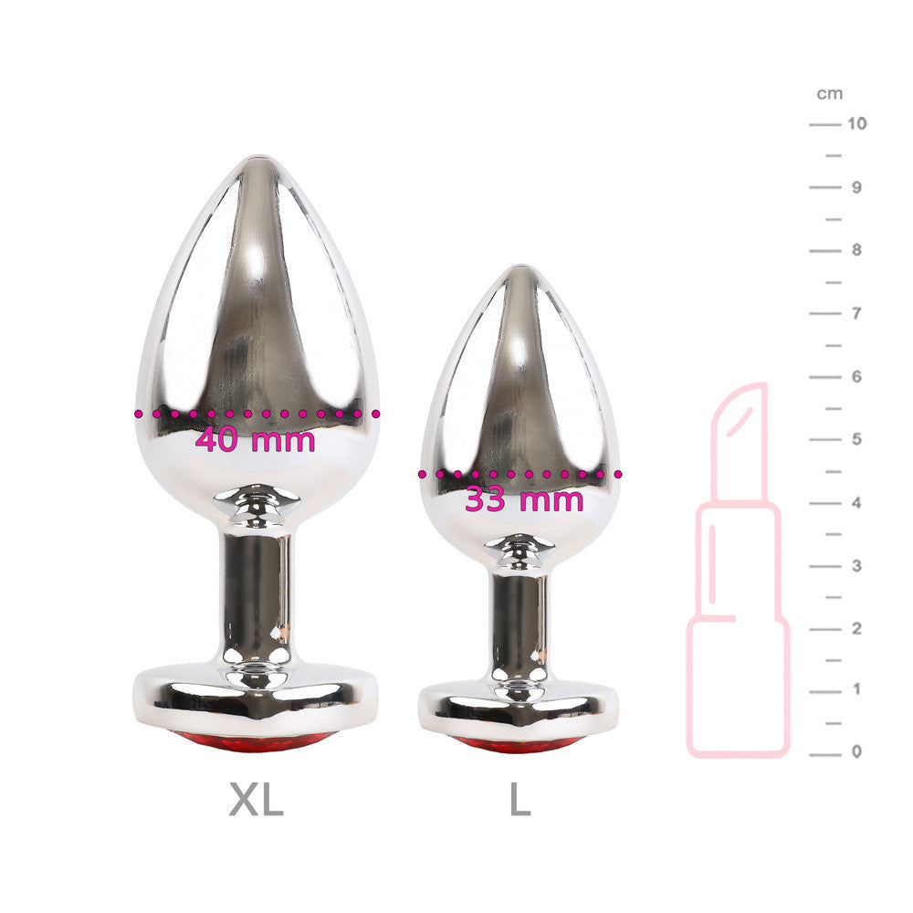 Dimensions plug Coeur Alu Argent L/XL Crystal - Steel Lovin U