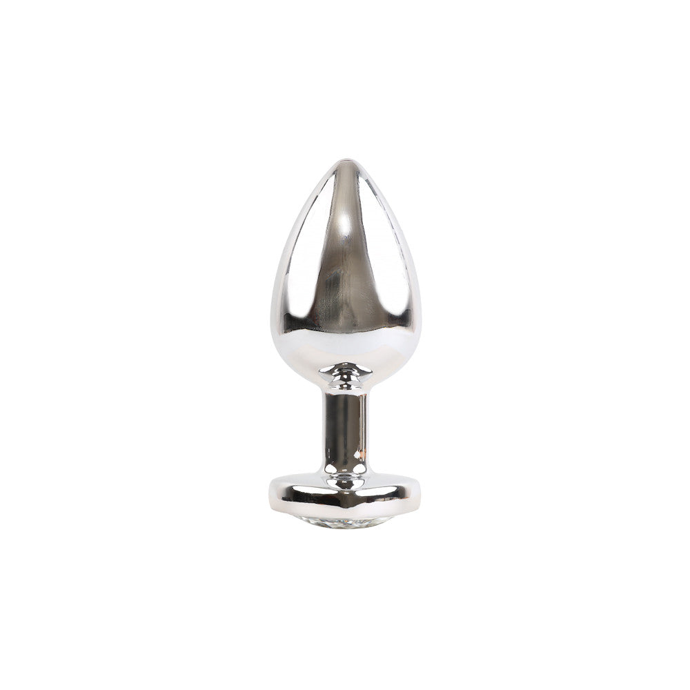 Plug Coeur Alu Argent L Crystal - Steel Lovin U