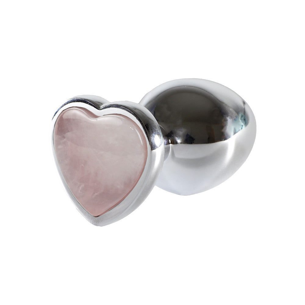 Plug Coeur Aluminium Stone XL Rose - Steel Lovin U