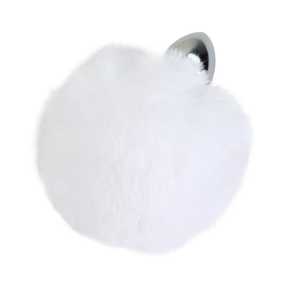 Plug Pompon Blanc - Vue Diagonale Posée - Steel Lonvin U