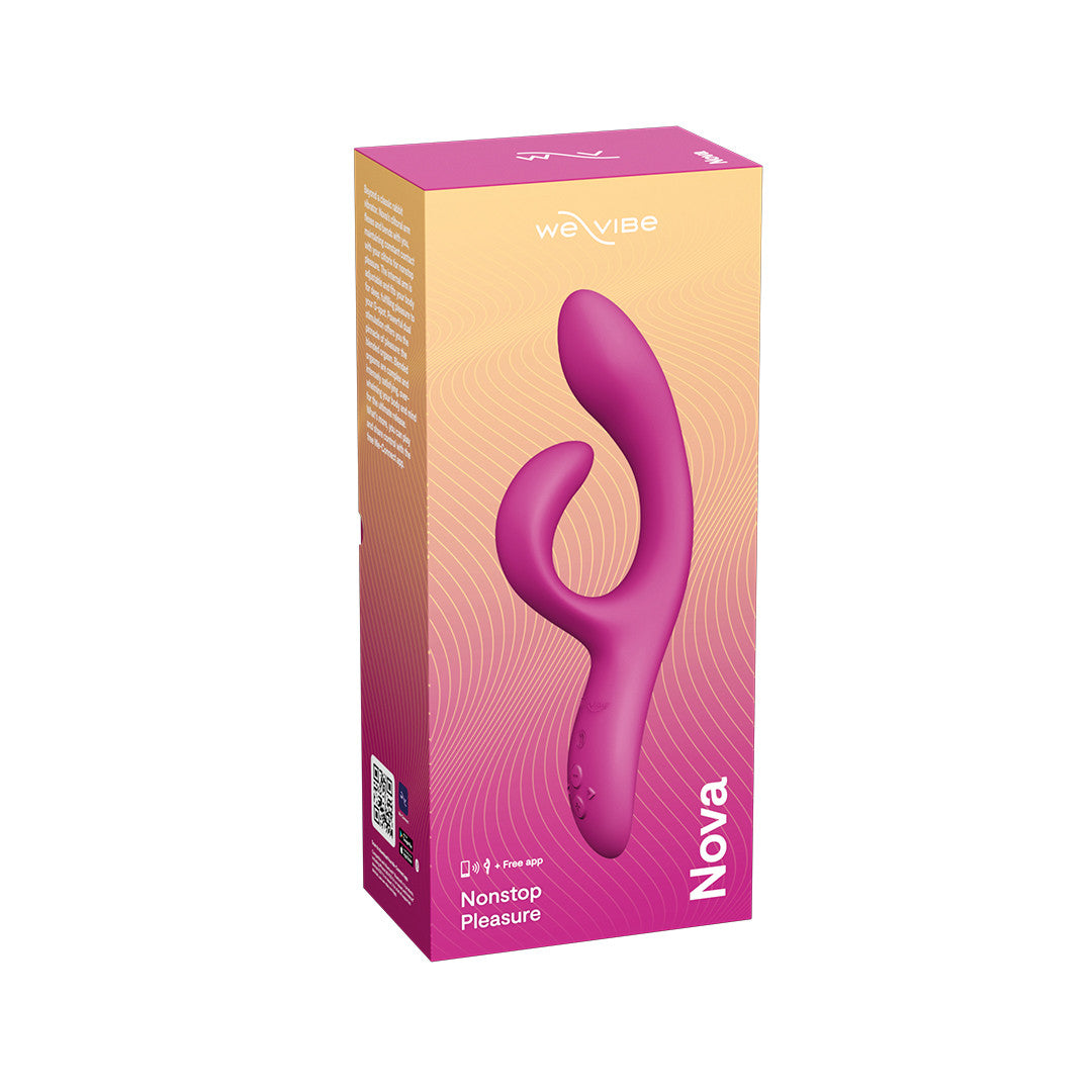 coffret nova 2 we vibe vibromasseur rabbit connecte couleur fuchsia