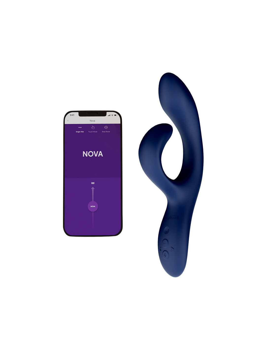 vibromasseur rabbit nova 2 bleu connecte sur application smartphone