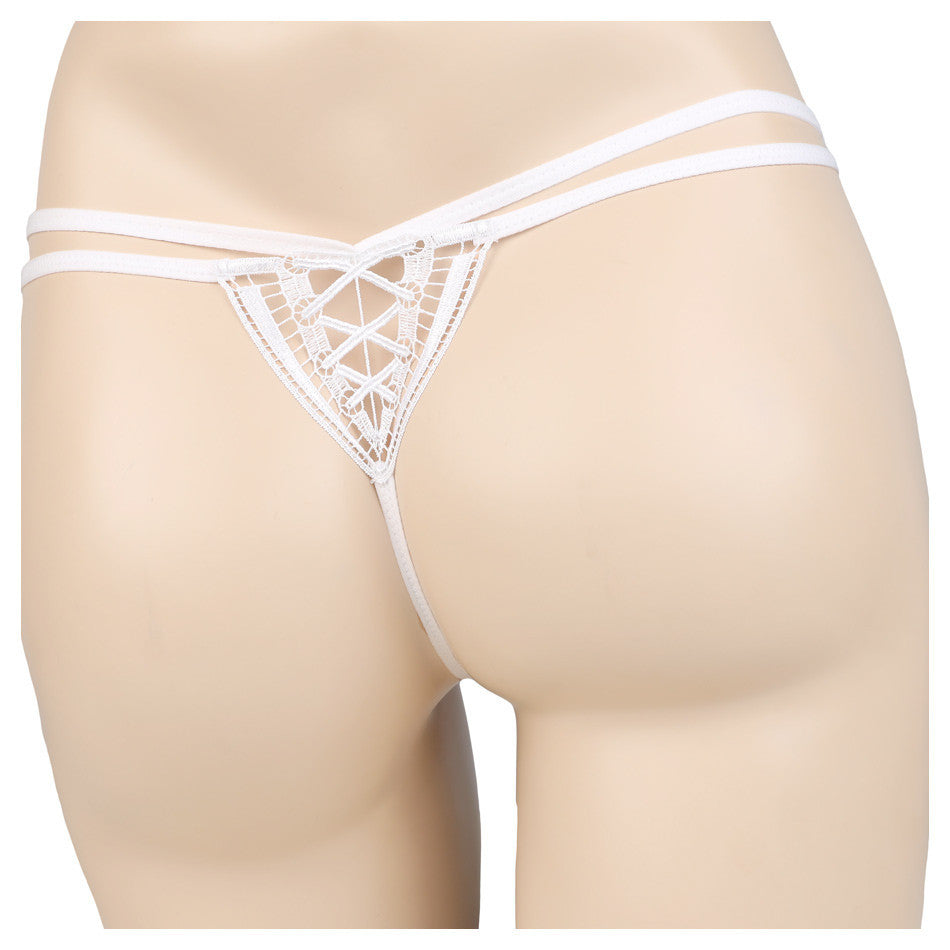 String americain lanieres rosanna eros veneziani vue de dos blanc