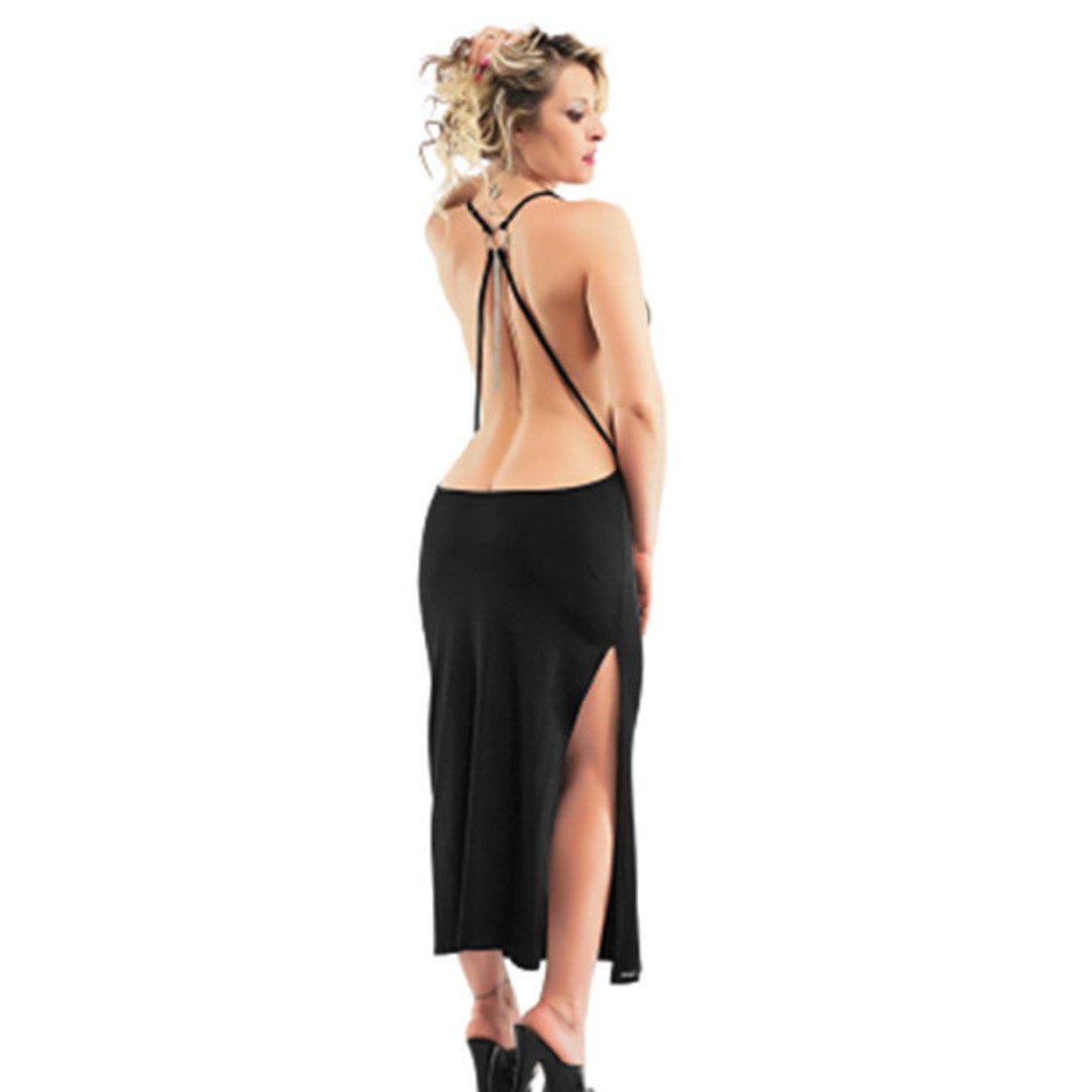 Robe Longue Fendue Bijou Dos Maeva