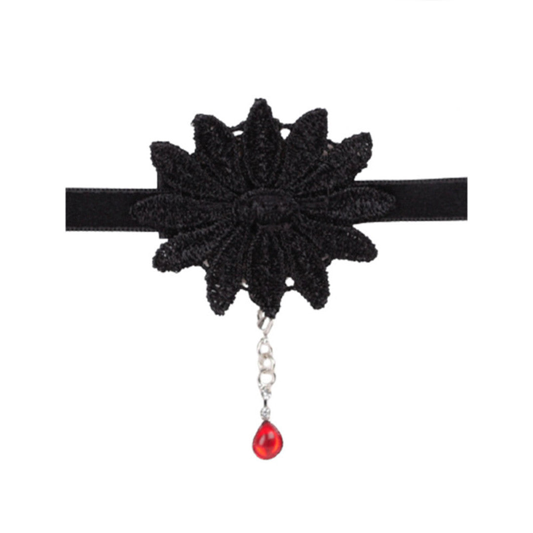Collier Rosa Larme - Dentelle et Satin - Luxxa