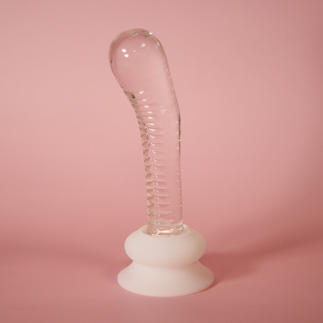 Dildo Pyrex Transparent + Base Silicone