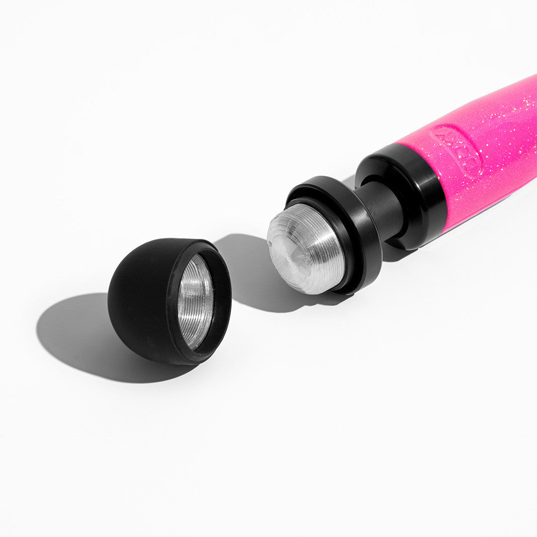 Stimulateur Clitoridien Die Cast - 3R - Rechargeable - Doxy - couelur rose - vue zoom tête ouverte