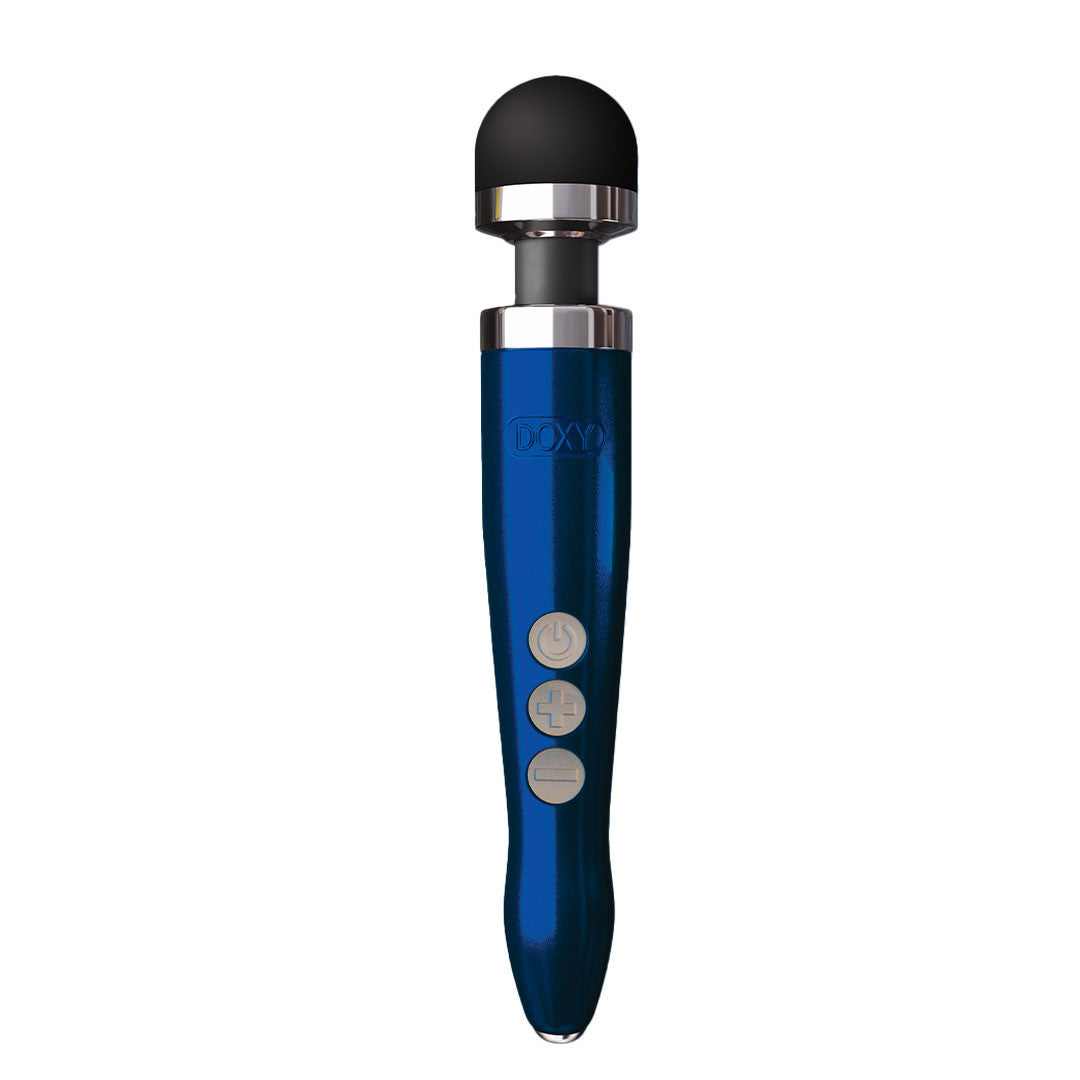 Stimulateur Clitoridien Die Cast - 3R - Rechargeable - Doxy - couelur bleue - vue face