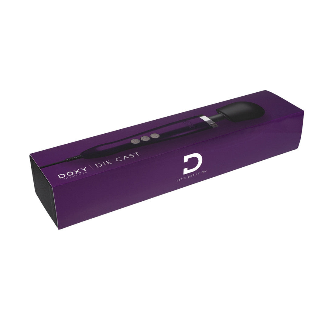 Stimulateur Clitoridien Puissant Doxy Métal - Doxy - violet vue boîte horizontale
