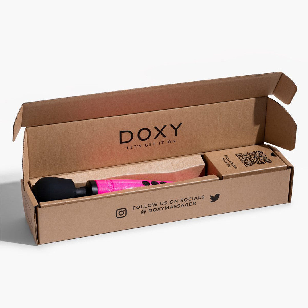 Stimulateur Clitoridien Puissant Doxy Métal - Doxy - rose vue boîte ouverte