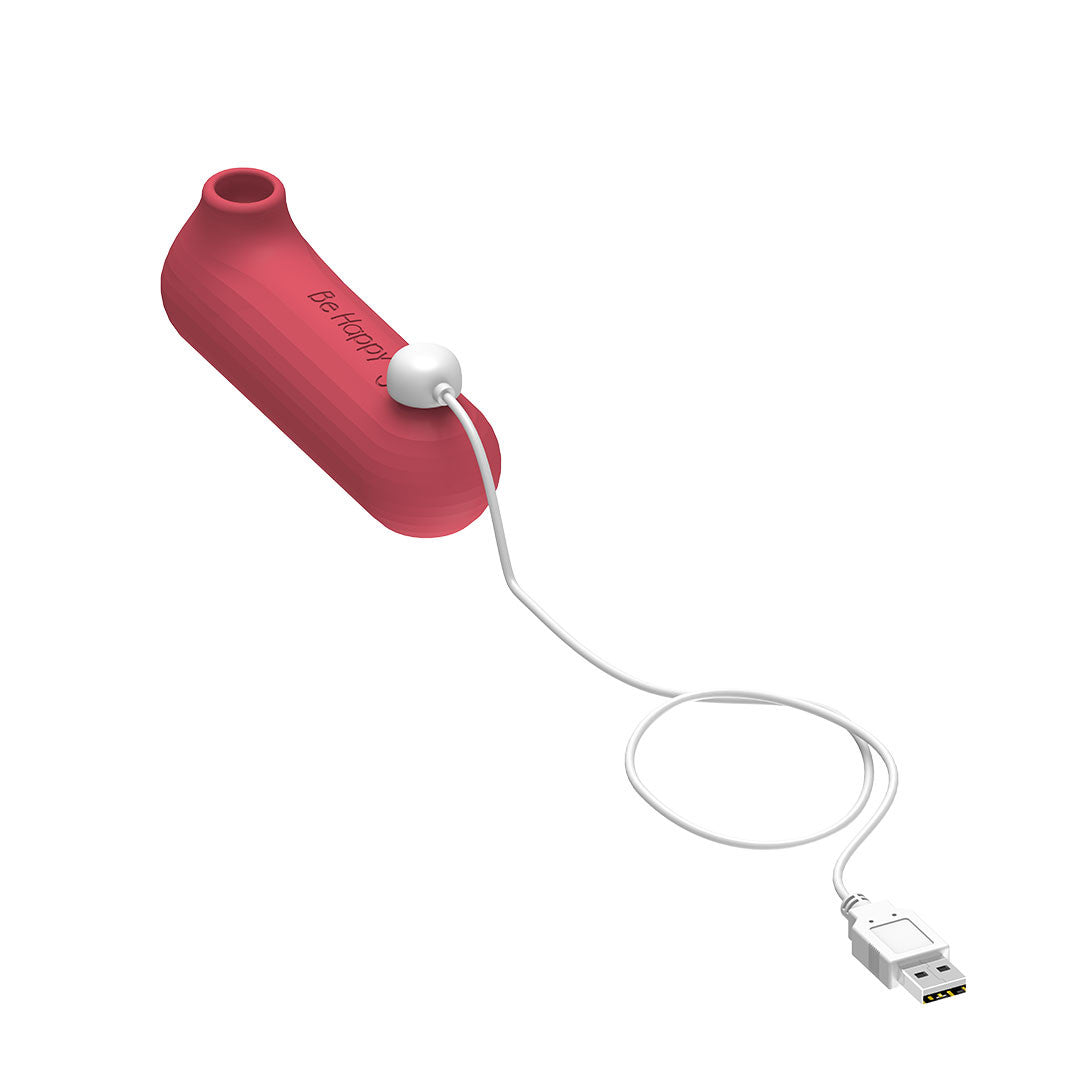 stimulateur clitoridien contact rouge en charge avec cable usb