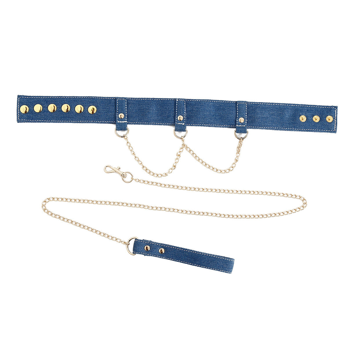 Coffret Bondage en Jean Collier avec Laisse