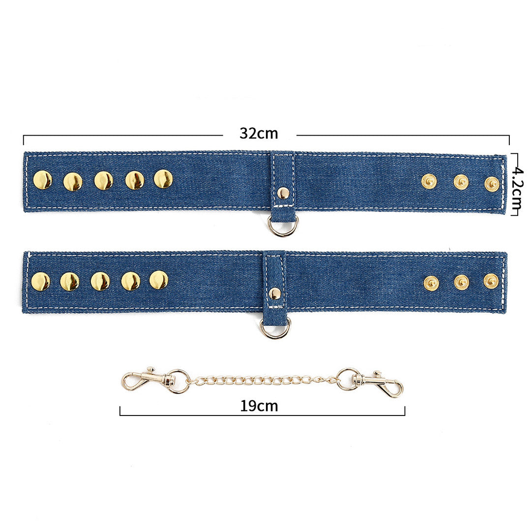 Coffret Bondage en Jean Menottes chevilles ou main
