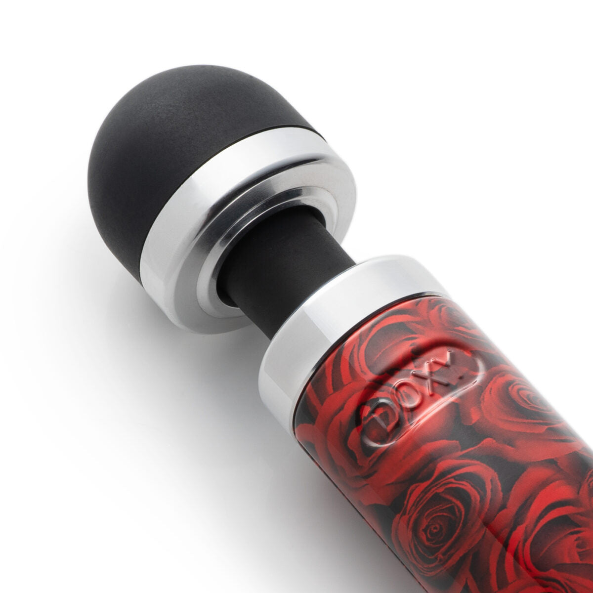 Stimulateur Clitoridien Die Cast - 3R - Rechargeable - Doxy - couelur rouge motif roses - zoom