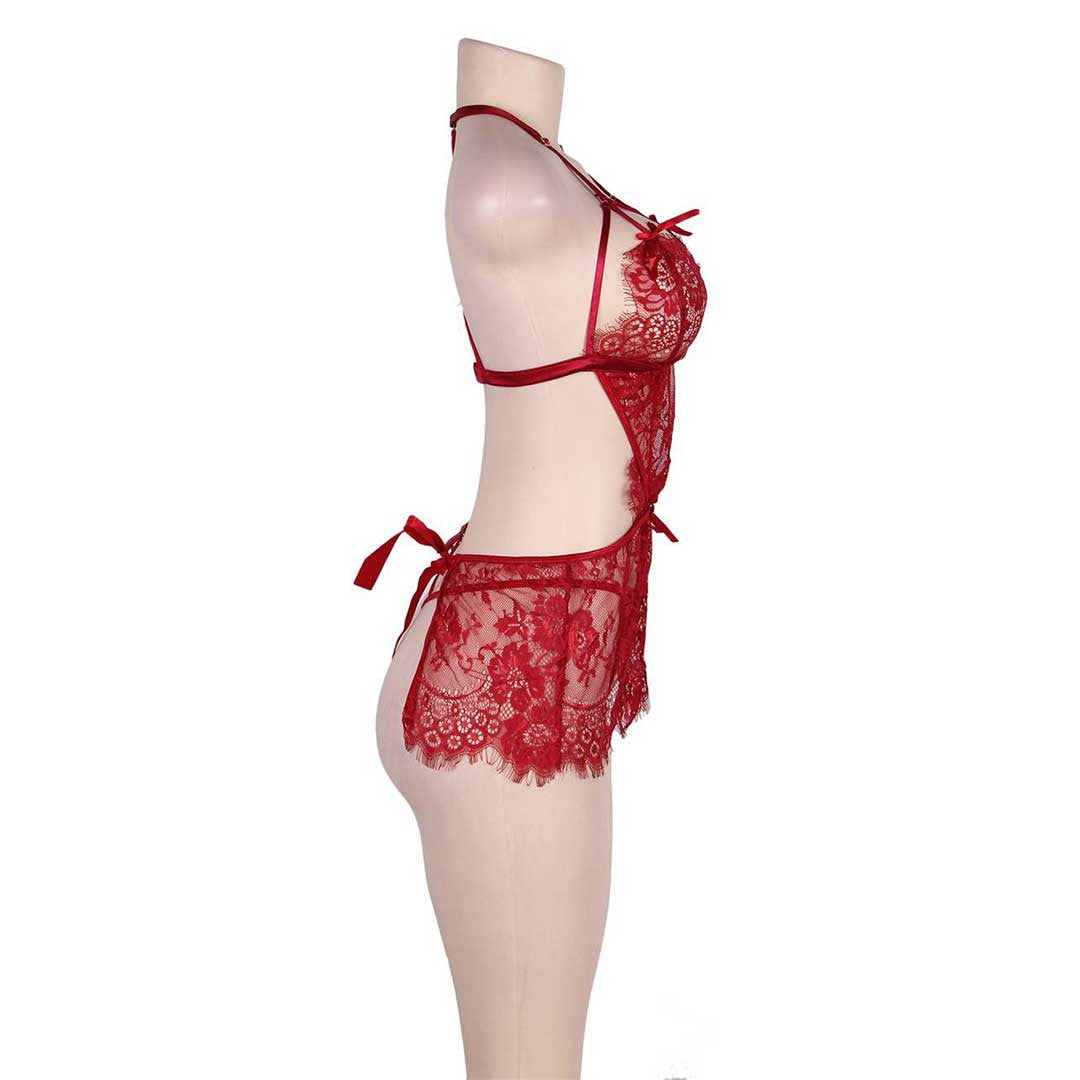 Nuisette dentelle Zoom Rouge
