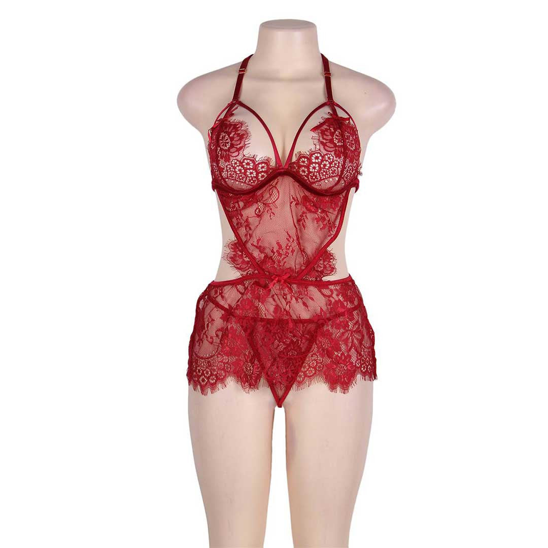 Nuisette dentelle Zoom Rouge