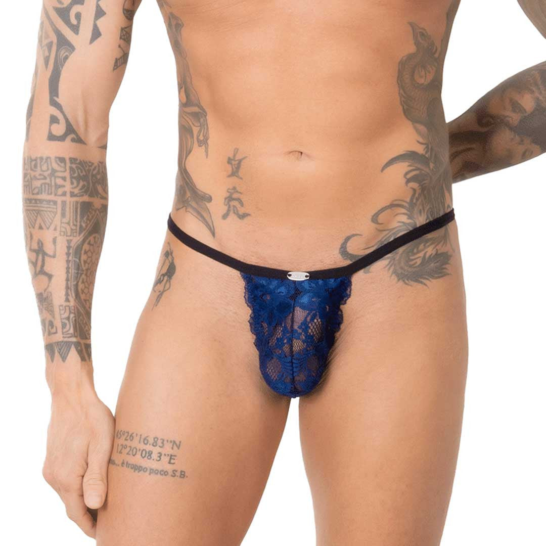 String ficelle Karl - Dentelle - Eros Veneziani Bleu