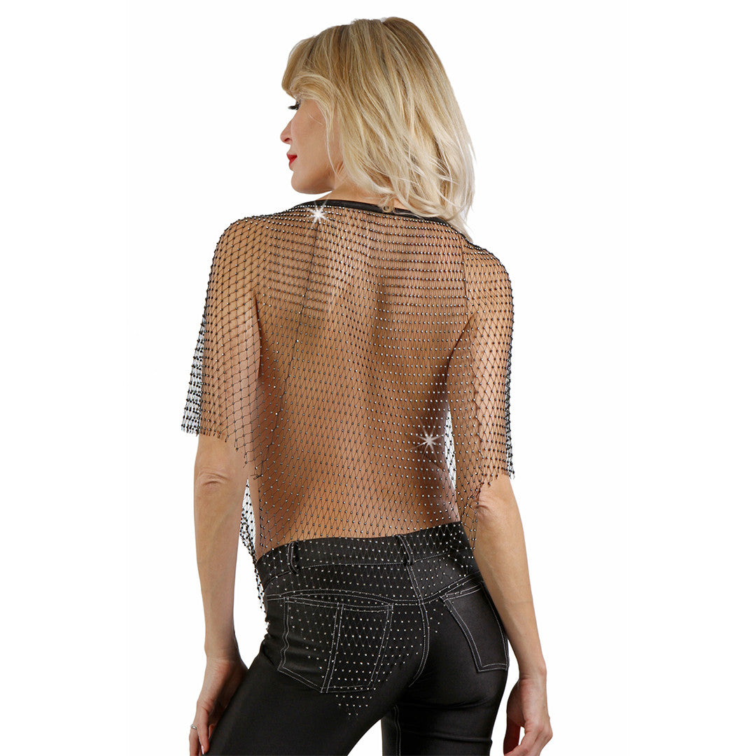 Top Poncho Strass Starline Noir
