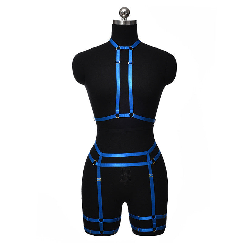 Set Harnais Brillant Réglables Bleu
