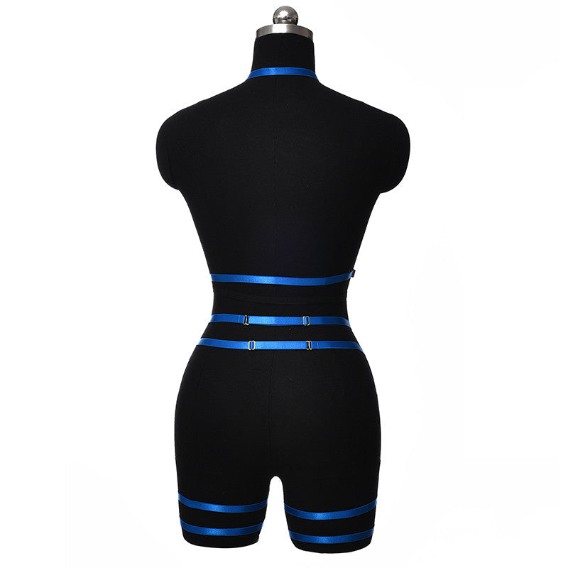 Set Harnais Brillant Réglables Bleu