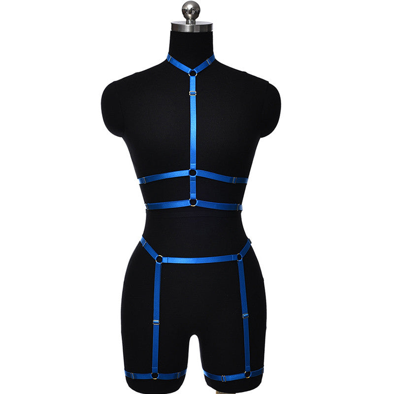 Set Harnais Brillant Bleu