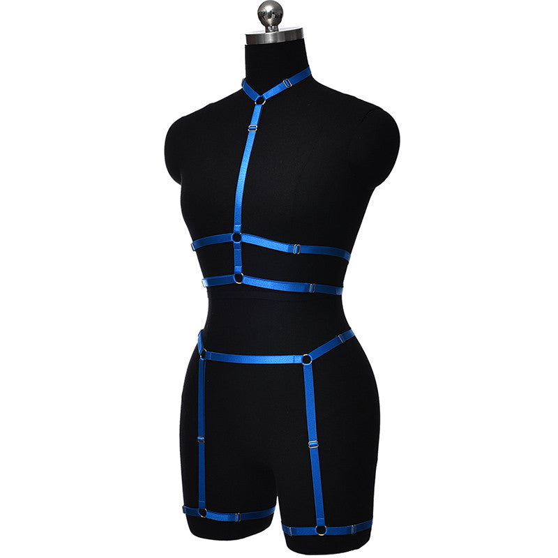 Set Harnais Brillant Bleu