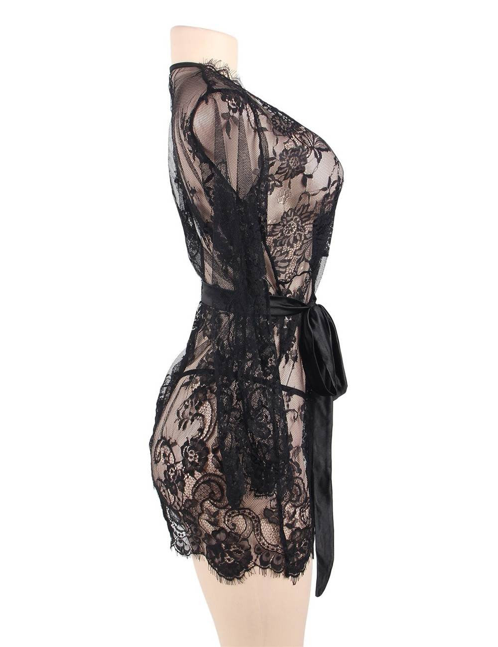 Déshabillé Elisa - Noir - Sensual Lingerie