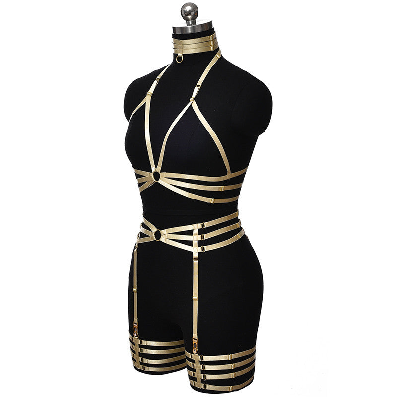 Set Harnais Brillant Complet Or
