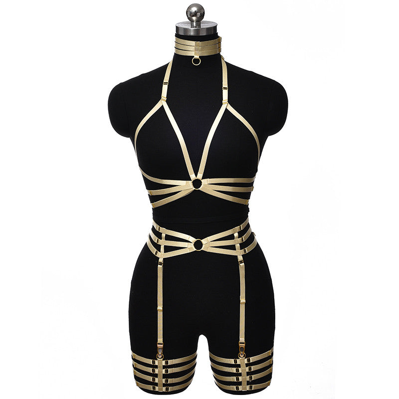 Set Harnais Brillant Complet Or