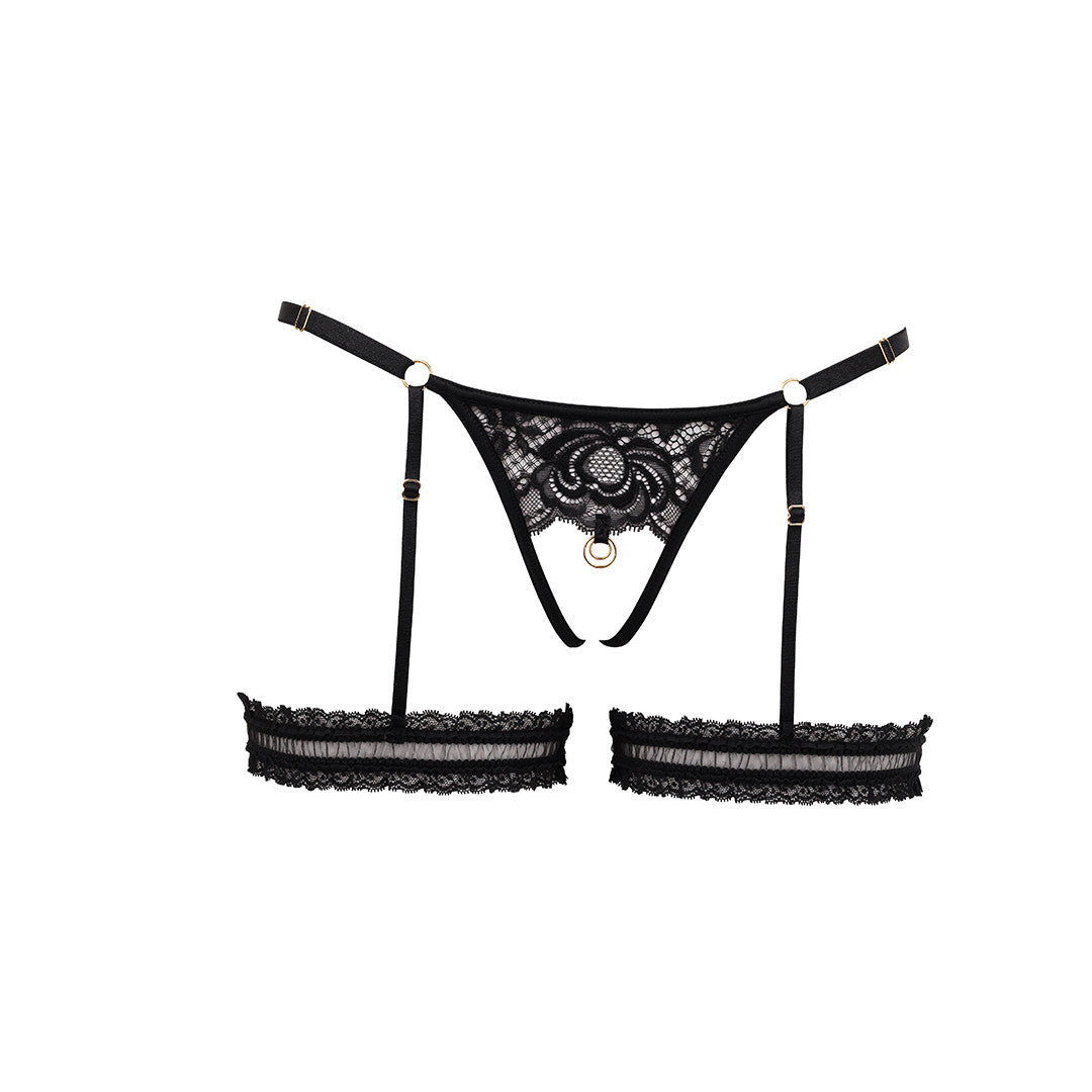 Tanga Jarretière Ouvert Secrète