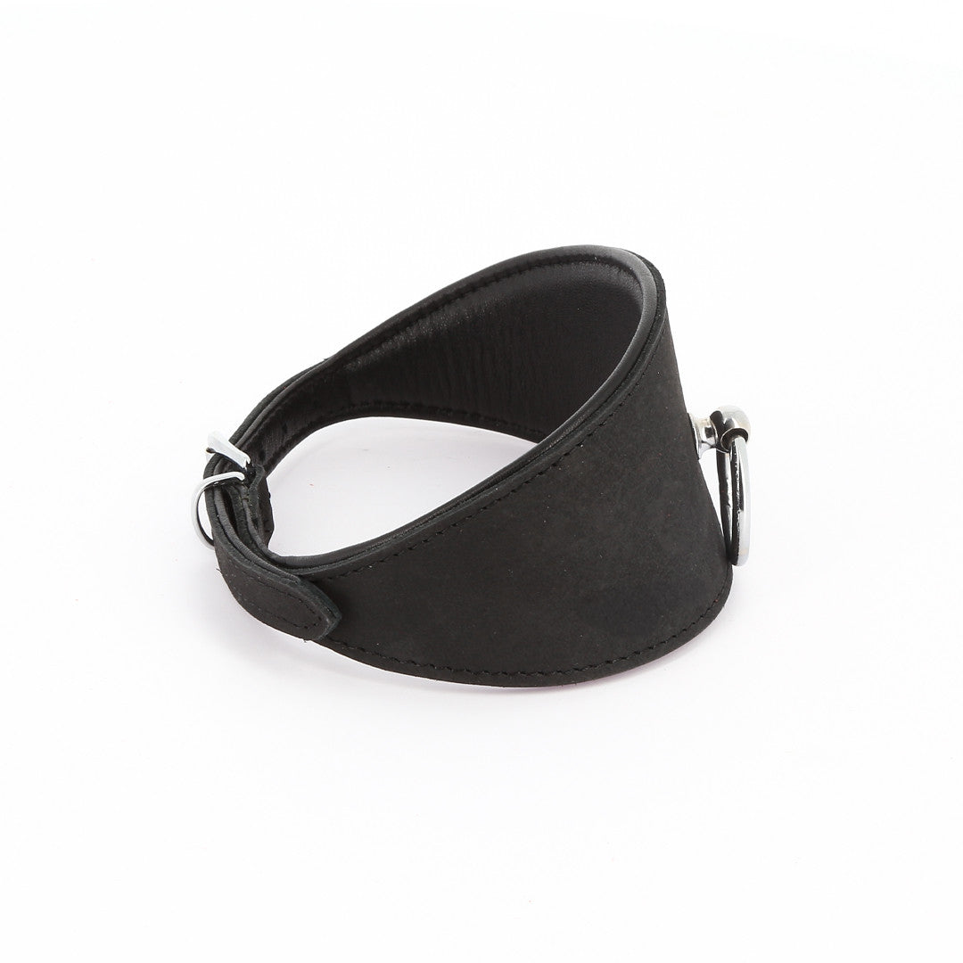 Collier Cuir Large Anneau Noir