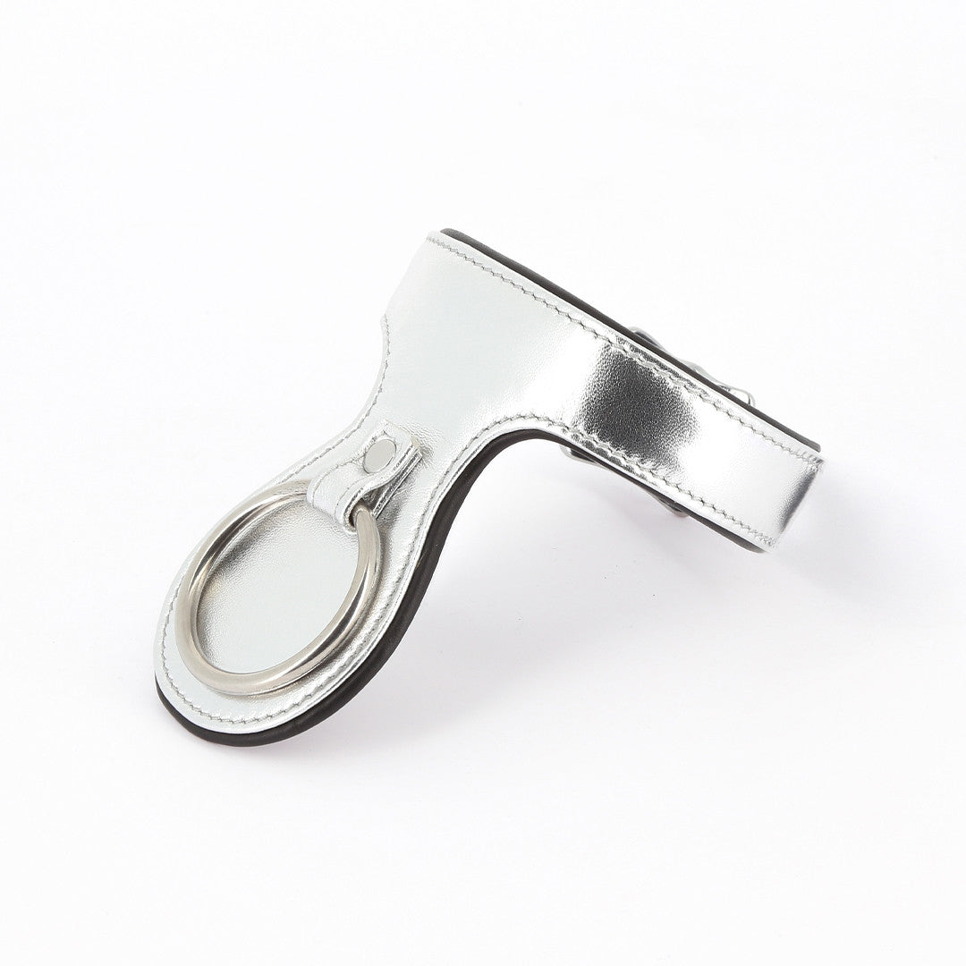Collier Cuir Anneau Boucle Argent