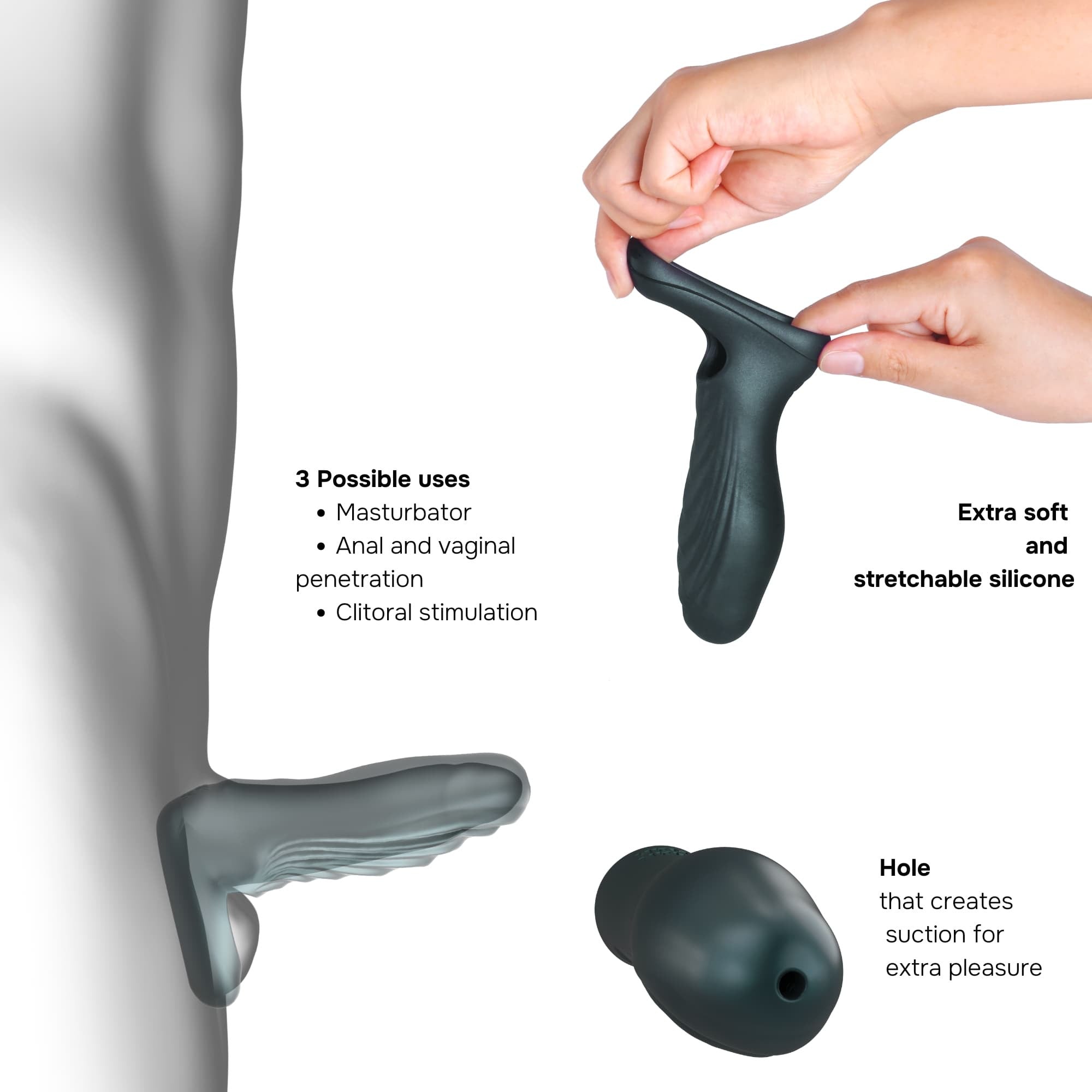Gaine à Pénis et Masturbateur Ryzer Gris