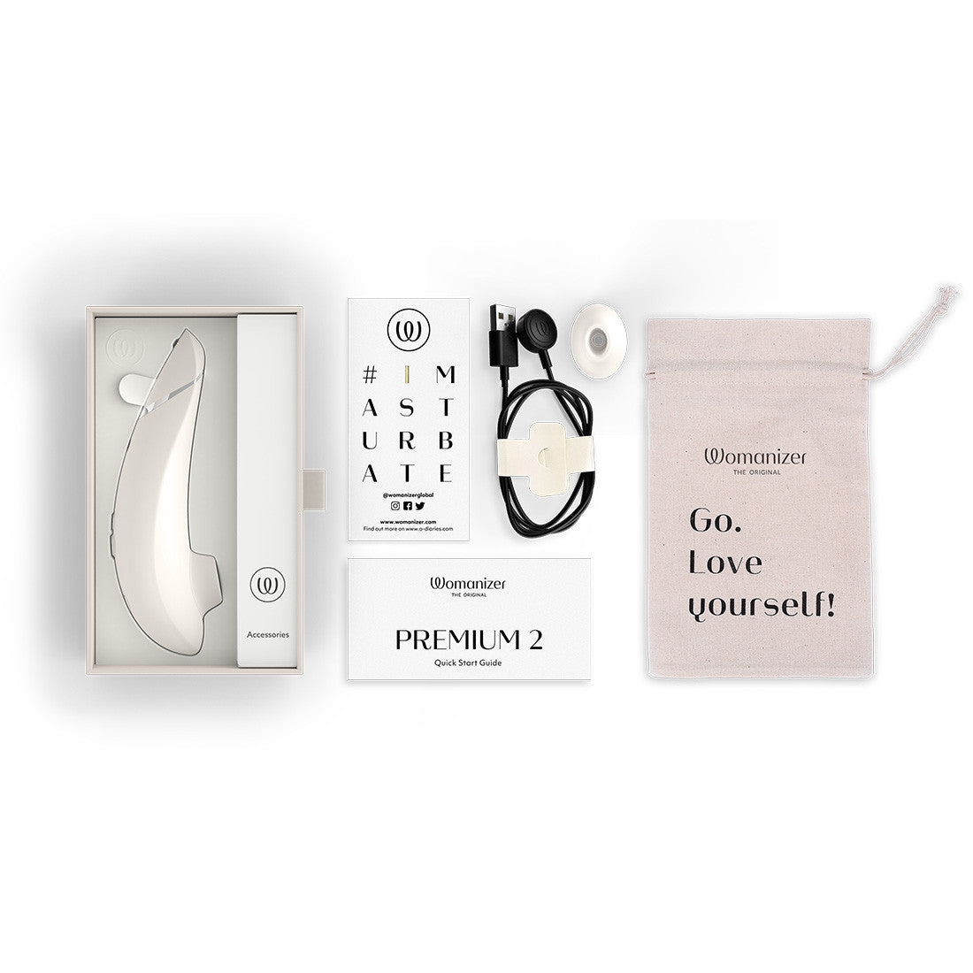 Womanizer Premium 2 Blanc contenu boîte