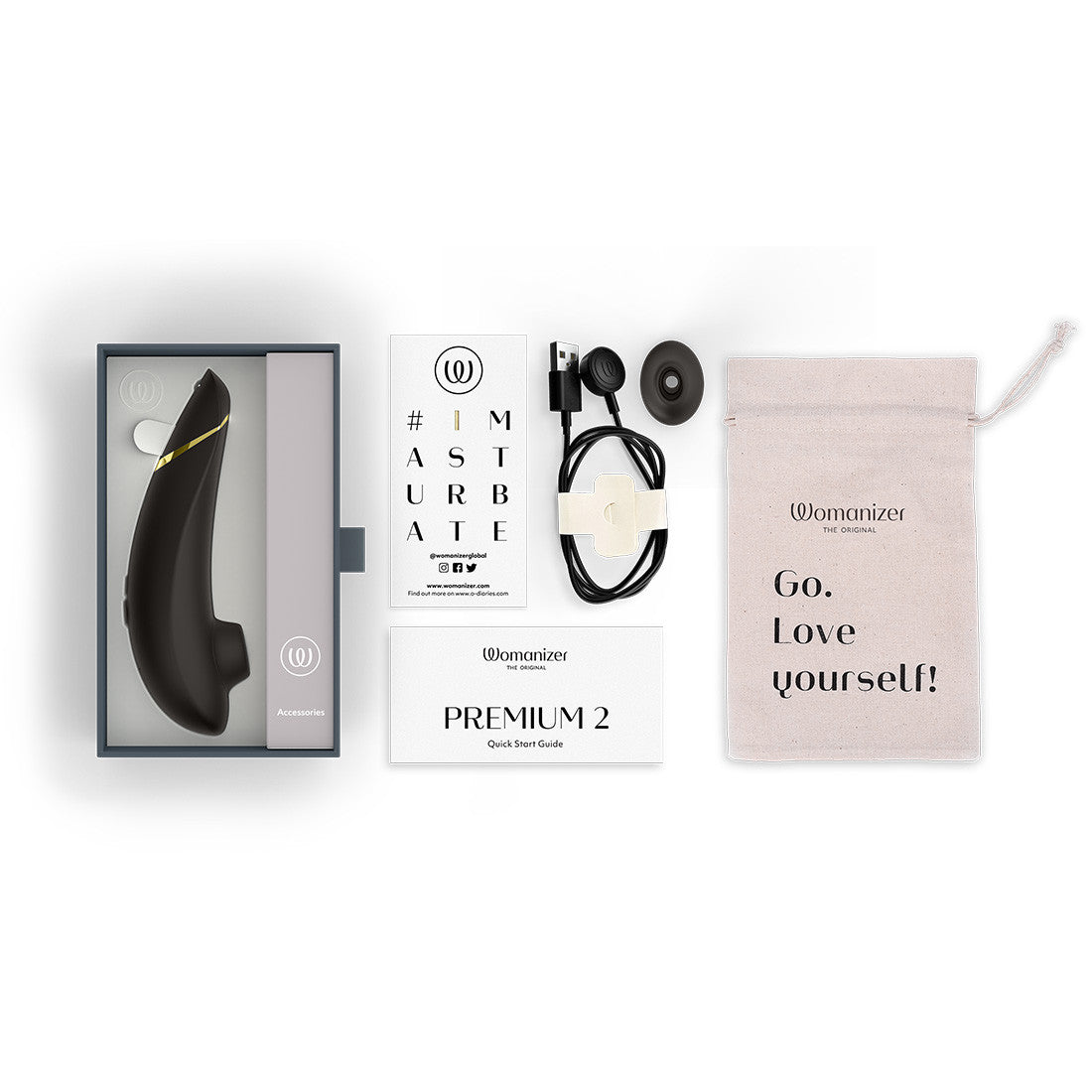 Womanizer Premium 2 Noir contenu boîte