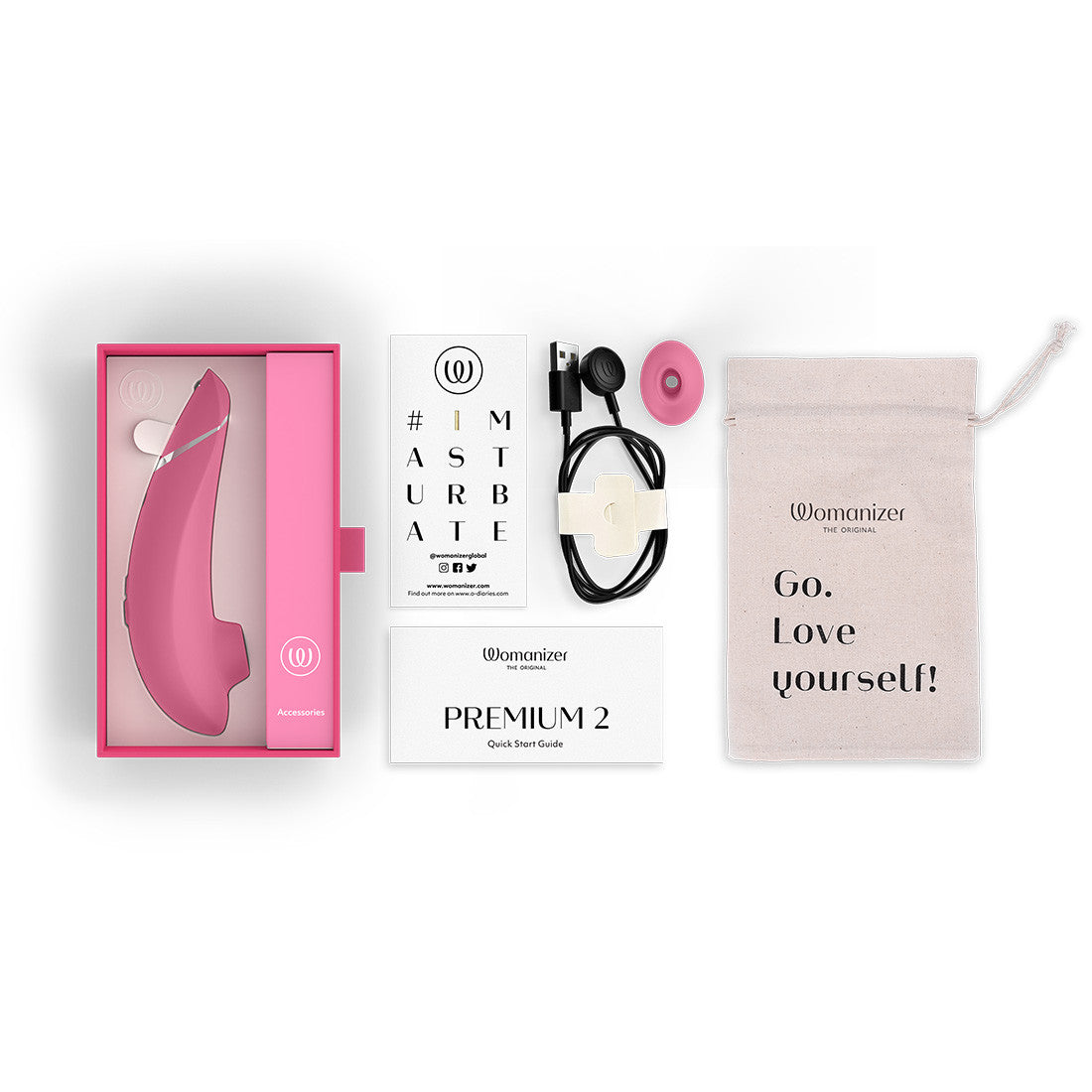 Womanizer Premium 2 Rose contenu boîte