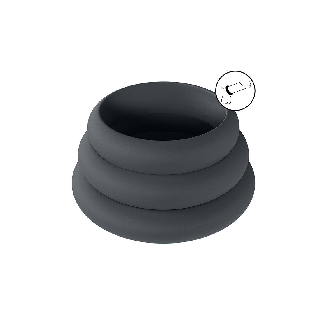 Set Cockring Silicone Wide O S/M/L