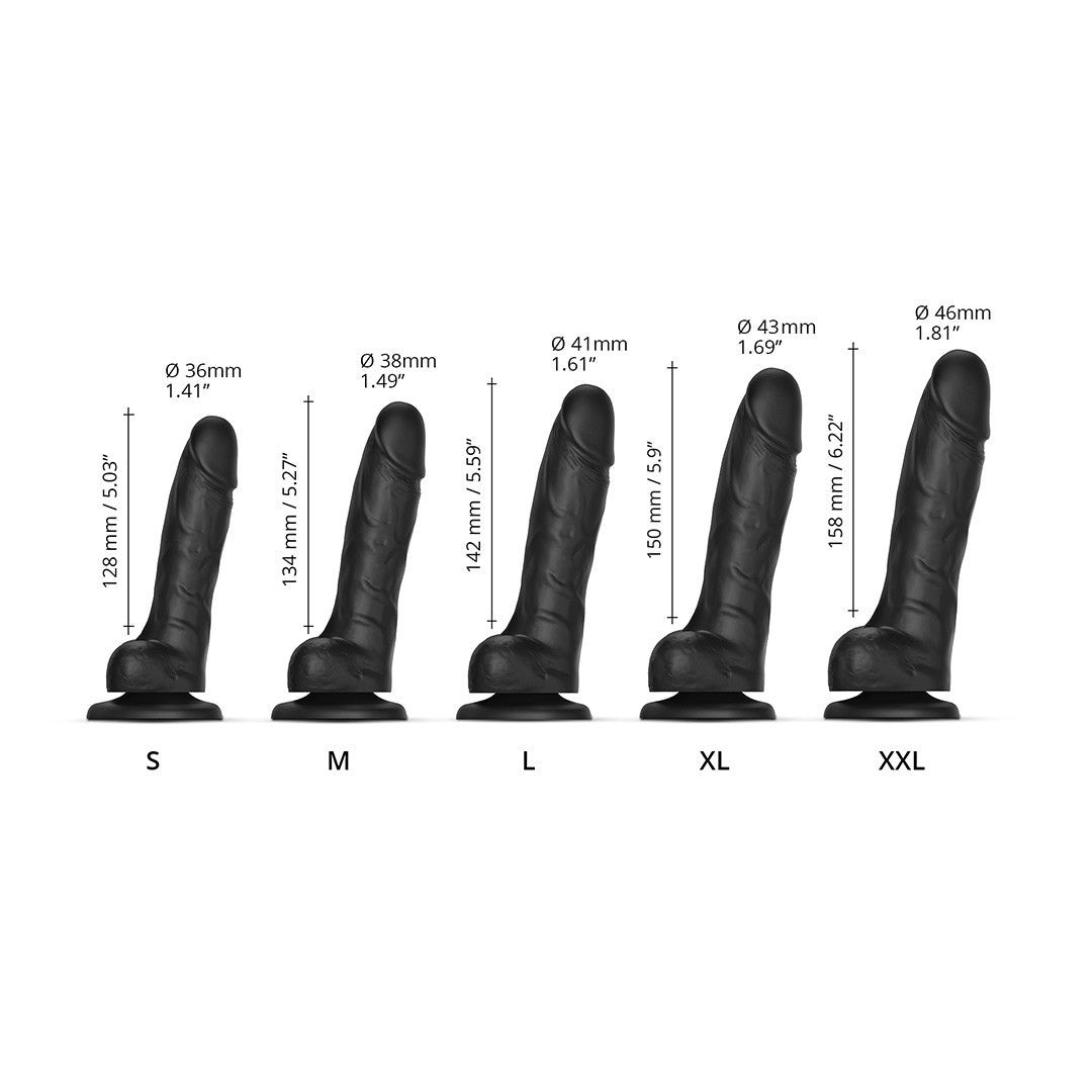 Dildo Réaliste Sliding Skin Noir différentes tailles