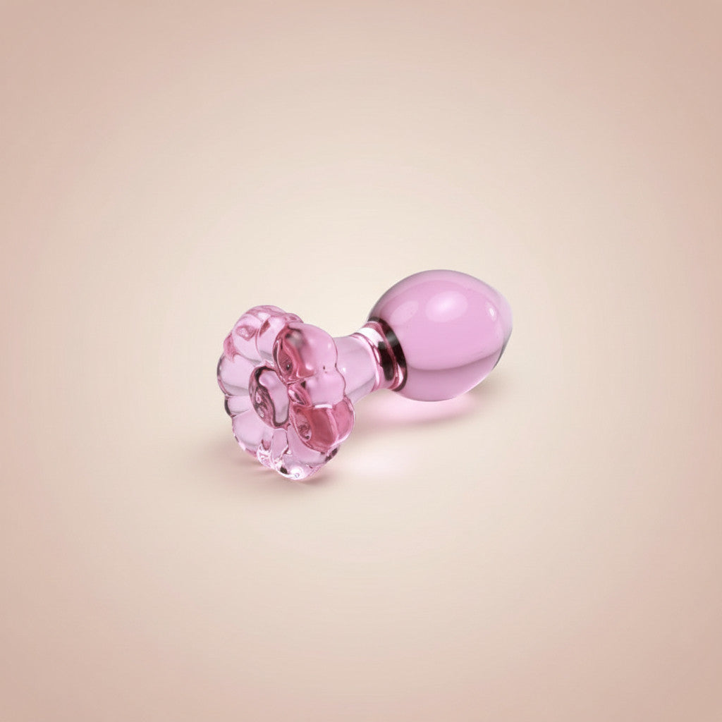 Plug en verre pyrex en forme de fleur rose - Glassy Toy