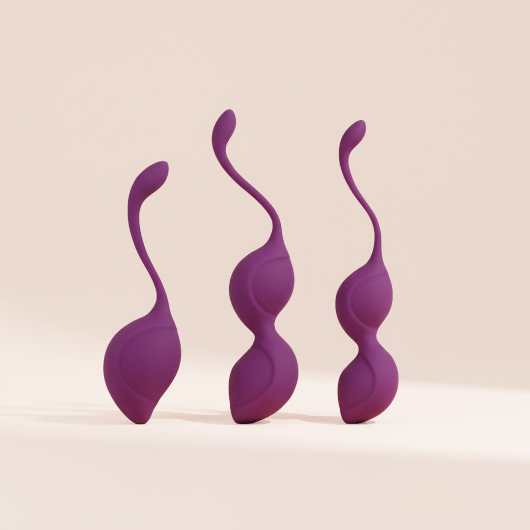 Be happy-boules de geisha - set évolutif pour remuscler le périnée - en silicone viole - vue de face