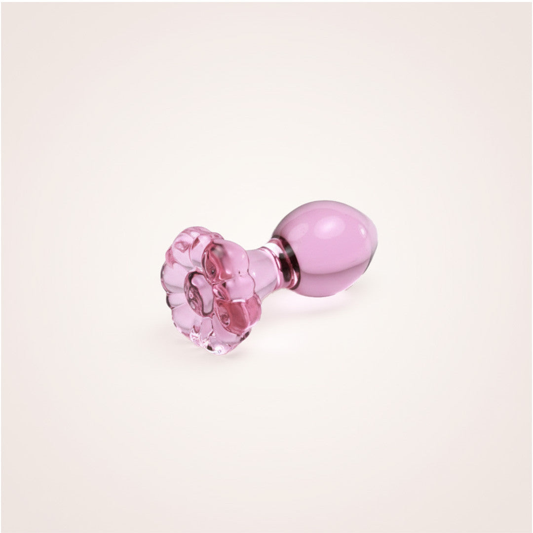 Plug en verre pyrex en forme de fleur rose - Glassy Toy