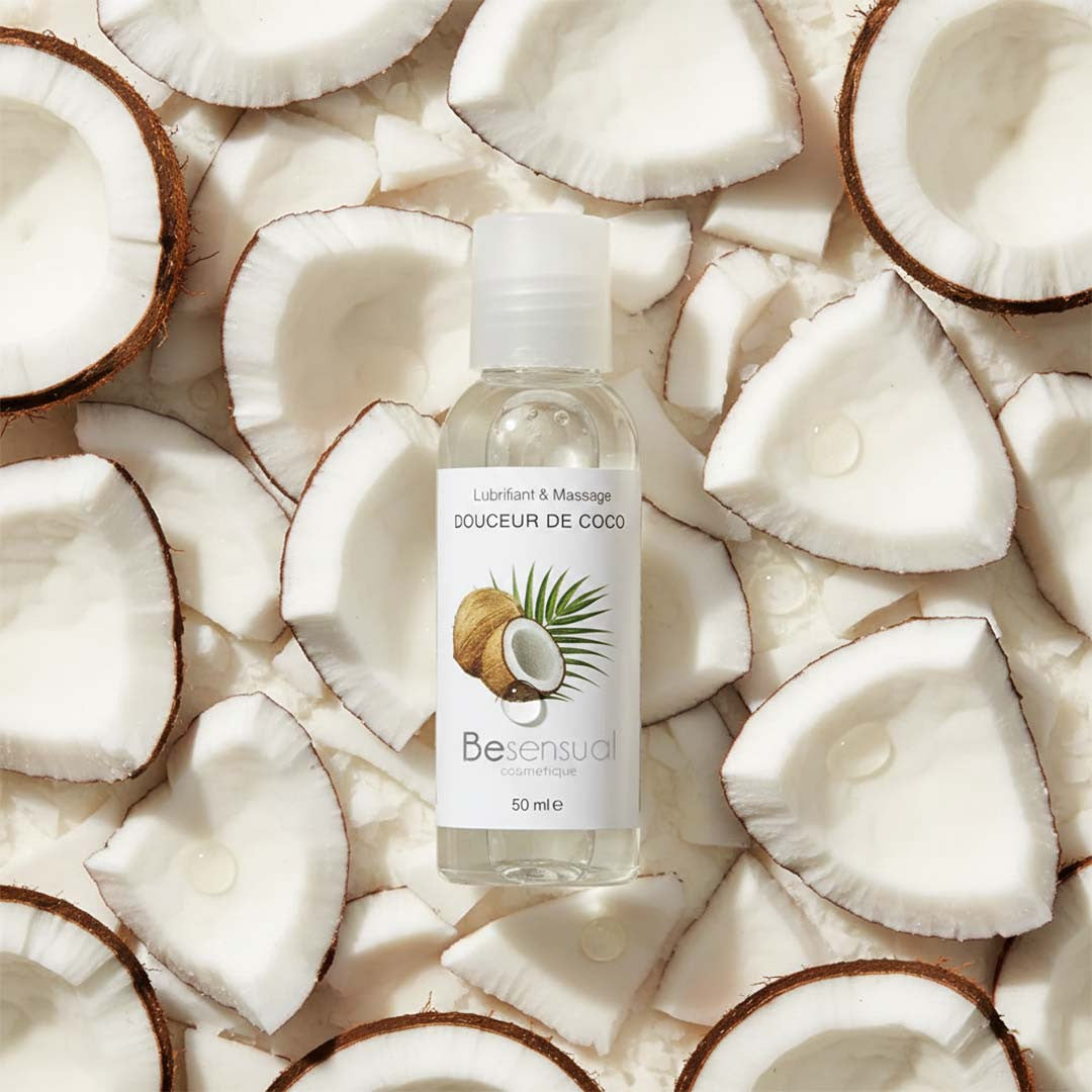 Lubrifiant et massage parfumé Noix de coco 50ML - Be Sensual - Noix-de-coco - 1