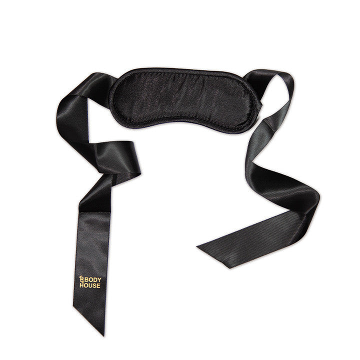 Masque Opaque Satin Rubans Bicolore Noir