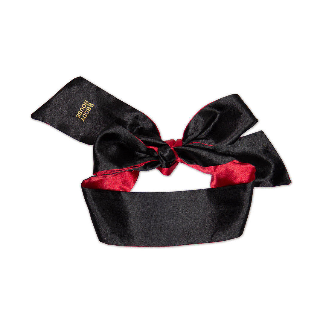 Bandeau Satin Yeux à Nouer Noir/Rouge